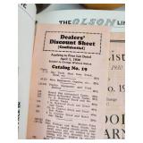 Tall Galvanized Bucket, Wooden Clogs, and "The Olson Line" 1930 Sales Magazine from Albert Lea, MN