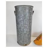 Tall Galvanized Bucket, Wooden Clogs, and "The Olson Line" 1930 Sales Magazine from Albert Lea, MN