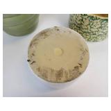 Pair of Robinson Ransbottom Crocks, Haeger Planter 3789-8, and Unmarked White Crock