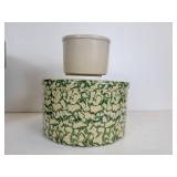 Pair of Robinson Ransbottom Crocks, Haeger Planter 3789-8, and Unmarked White Crock