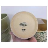 Pair of Robinson Ransbottom Crocks, Haeger Planter 3789-8, and Unmarked White Crock