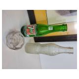 Vintage W. Roberts "Oxford Match" Watercolor & Pen Billiard Illustration with Antique SQUEEZE Soda Bottle, Vintage 7UP Bottle, and More! NO SHIPPING