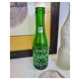 Vintage W. Roberts "Oxford Match" Watercolor & Pen Billiard Illustration with Antique SQUEEZE Soda Bottle, Vintage 7UP Bottle, and More! NO SHIPPING