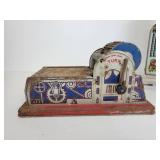 Vintage Tin Litho Toys - Marx Rotary Printing Press and Marx Daredevil Flyer Airplane Skyscraper