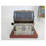 Vintage Tin Litho Toys - Marx Rotary Printing Press and Marx Daredevil Flyer Airplane Skyscraper