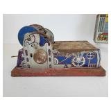 Vintage Tin Litho Toys - Marx Rotary Printing Press and Marx Daredevil Flyer Airplane Skyscraper