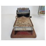 Vintage Tin Litho Toys - Marx Rotary Printing Press and Marx Daredevil Flyer Airplane Skyscraper