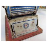 Vintage Tin Litho Toys - Marx Rotary Printing Press and Marx Daredevil Flyer Airplane Skyscraper