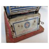 Vintage Tin Litho Toys - Marx Rotary Printing Press and Marx Daredevil Flyer Airplane Skyscraper