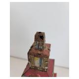 Vintage Tin Litho Toys - Marx Rotary Printing Press and Marx Daredevil Flyer Airplane Skyscraper