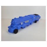 EMPIRE Vintage Blue Blow Mold Toy Train Engine on Wheels