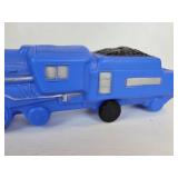 EMPIRE Vintage Blue Blow Mold Toy Train Engine on Wheels