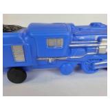 EMPIRE Vintage Blue Blow Mold Toy Train Engine on Wheels