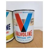 Lot of (4) Motor Oil Quart Cans - (2) Pennzoil and (2) Valvoline