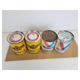 Lot of (4) Motor Oil Quart Cans - (2) Pennzoil and (2) Valvoline