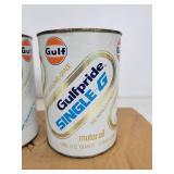 Lot of (4) Vintage Gulflube Motor Oil Quart Cans