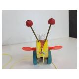 Pair of New Old Stock Fisher-Price Queen Buzzy Bee Pull-Behind Toys