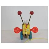 Pair of New Old Stock Fisher-Price Queen Buzzy Bee Pull-Behind Toys