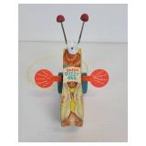 Pair of New Old Stock Fisher-Price Queen Buzzy Bee Pull-Behind Toys