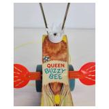Pair of New Old Stock Fisher-Price Queen Buzzy Bee Pull-Behind Toys