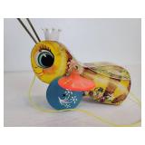Pair of New Old Stock Fisher-Price Queen Buzzy Bee Pull-Behind Toys