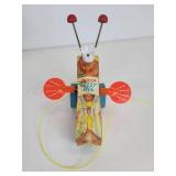 Pair of New Old Stock Fisher-Price Queen Buzzy Bee Pull-Behind Toys