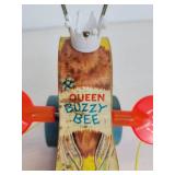 Pair of New Old Stock Fisher-Price Queen Buzzy Bee Pull-Behind Toys