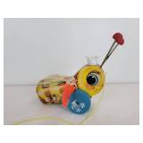 Pair of New Old Stock Fisher-Price Queen Buzzy Bee Pull-Behind Toys