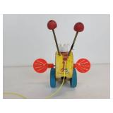 Pair of New Old Stock Fisher-Price Queen Buzzy Bee Pull-Behind Toys