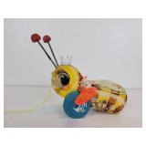Pair of New Old Stock Fisher-Price Queen Buzzy Bee Pull-Behind Toys