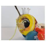 Pair of New Old Stock Fisher-Price Queen Buzzy Bee Pull-Behind Toys