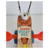 Pair of New Old Stock Fisher-Price Queen Buzzy Bee Pull-Behind Toys