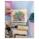 Lot of Stamping Supplies and Accessories, Ink Pads, Stamp Scrubber, Paper Stock, Glitter, and More!