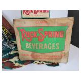 Rock Spring Beverages Box and Carrier and Airborne Screaming Eagles Flag