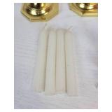 Lot of Vintage Christmas Décor - Miniature Nativity, Advent Candle Holder, and Brass Candlesticks