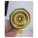 Lot of Vintage Christmas Décor - Miniature Nativity, Advent Candle Holder, and Brass Candlesticks