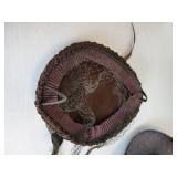 Pair of Vintage Hats and 1957 "Bonnie Scotland" Calendar with Queen Elizabeth on the Cover