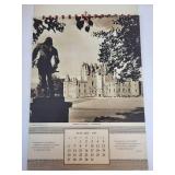 Pair of Vintage Hats and 1957 "Bonnie Scotland" Calendar with Queen Elizabeth on the Cover