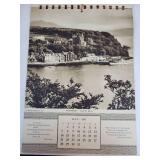 Pair of Vintage Hats and 1957 "Bonnie Scotland" Calendar with Queen Elizabeth on the Cover