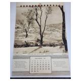 Pair of Vintage Hats and 1957 "Bonnie Scotland" Calendar with Queen Elizabeth on the Cover