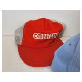 Lot of (3) Vintage Baseball Caps - John Deere, Cushman Motor Scooters, and Conklin - "Mike" Stuffed Wells-Fargo Promo Stuffed Animal