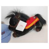 Lot of (3) Vintage Baseball Caps - John Deere, Cushman Motor Scooters, and Conklin - "Mike" Stuffed Wells-Fargo Promo Stuffed Animal