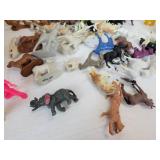 Lot of Treasures - Vintage Kitchen Flavorings, Curious George Jack-in-the-Box, Plastic Animals and Figures