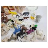 Lot of Treasures - Vintage Kitchen Flavorings, Curious George Jack-in-the-Box, Plastic Animals and Figures