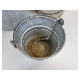 Lot of (4) Galvanized Buckets