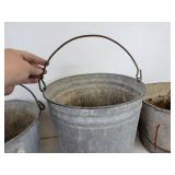 Lot of (4) Galvanized Buckets