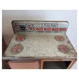 Vintage "Taters & Onyuns" Cabinet, Sunny Suzy Tin Oven, Tonka Truck, and Enamel Pan - NO SHIPPING