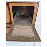 Vintage "Taters & Onyuns" Cabinet, Sunny Suzy Tin Oven, Tonka Truck, and Enamel Pan - NO SHIPPING