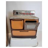 Vintage "Taters & Onyuns" Cabinet, Sunny Suzy Tin Oven, Tonka Truck, and Enamel Pan - NO SHIPPING