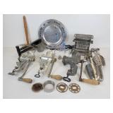 Lot of Vintage Kitchen Items, Meat Grinders, and Shoe Stretchers